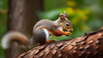 Obraz premium Squirrels, animals, creatures, furry, cute