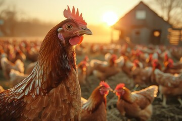 Chicken farm - obrazy, fototapety, plakaty