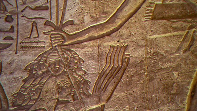 Presentation of Ancient Egyptian Remains with Slide Projector. 03.