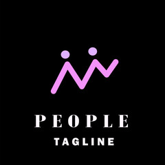 People logo icon. Editable vector design.