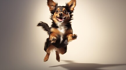 a dog jumping in the air