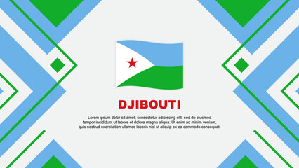 Djibouti Flag Abstract Background Design Template. Djibouti Independence Day Banner Wallpaper Vector Illustration. Djibouti Illustration