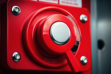 A large red emergency stop switch.