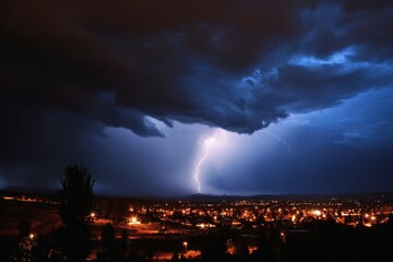 A stunnig flash in a thunderstorm sky.