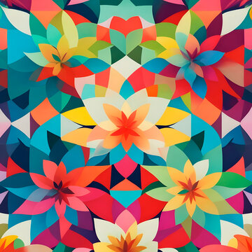 geometric flowers pattern