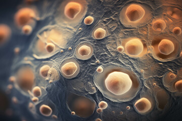 High level zoom image of living cells.