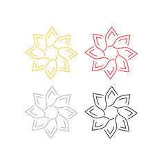 Ayurveda Wellness Hotel Resort Sign Symbol Logo isolated on White Vector