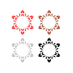 Luxury Ornamental Ayurveda Wellness Resort Sign Symbol Logo isolated on White Vector