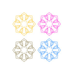 Ayurveda Wellness Hotel Resort Sign Symbol Logo isolated on White Vector