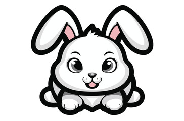 Quite Bunny icon. Easter Day icon. Bunny icon sitting position