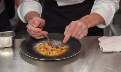 Cooking masterclass for visitors, great chefs high cuisine French restaurants, fine dining, winter festival, Avenue de Champagne, Epernay, France