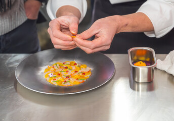 Cooking masterclass for visitors, great chefs high cuisine French restaurants, fine dining, winter festival, Avenue de Champagne, Epernay, France