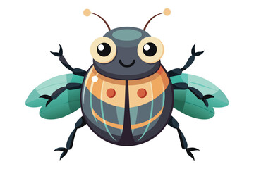 A cute cartoon beetle vector Illustration
