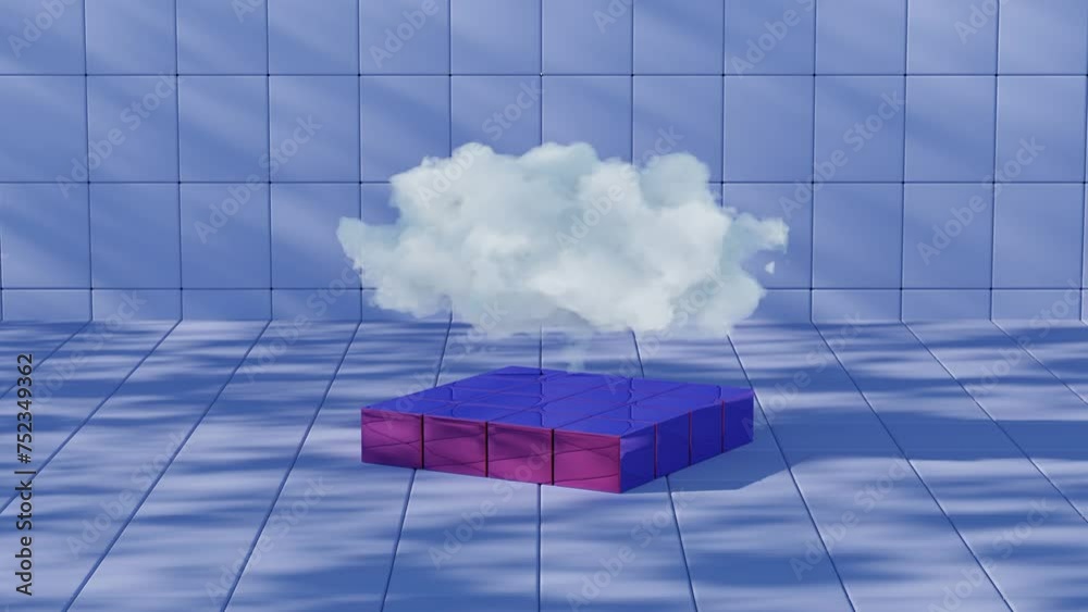 Aufkleber minimalistic depiction of a single cloud set against a pristine white background, offering a serene and simplistic visual.	