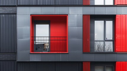 Graphite grey and firebrick red, urban edge theme, city street toughness, raw industrial vibe, bold architectural lines, modern urban landscape, stark metropolitan contrast, edgy city aesthetics