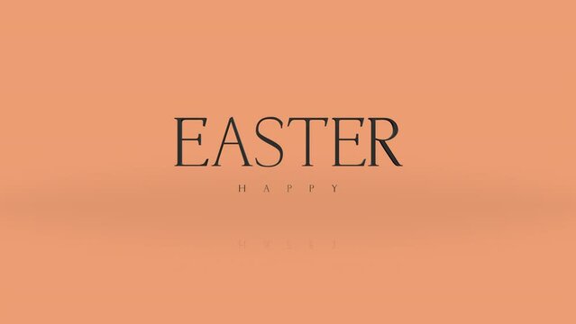 A bold and legible graphic design for Easter, featuring Happy Easter in white on a light orange background. Perfect for promotional materials