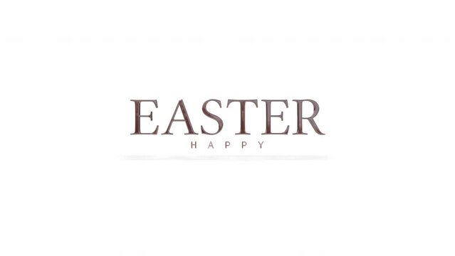The Happy Easter logo represents the joyful spirit of the Easter holiday. The words are written in an elegant font, with brown letters H and E, and the rest in white