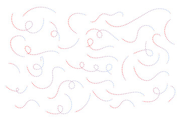 Hand drawn dotted curved line shape vector.