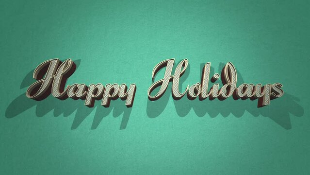 A festive image with the text Happy Holidays in cursive gold on a green background, creating a cheerful and celebratory atmosphere