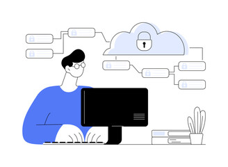 Cloud security isolated cartoon vector illustrations.