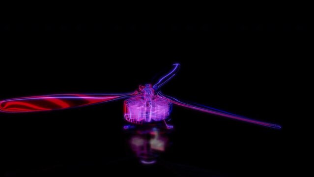 Rendering 3D animation, VISUAL EFFECTS Brushless motor FPV Model on a black background