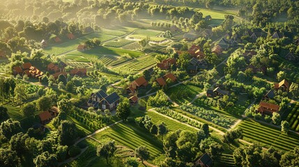 Fototapeta premium Farming Fusion Blending Nature and Technology in Digital Agriculture