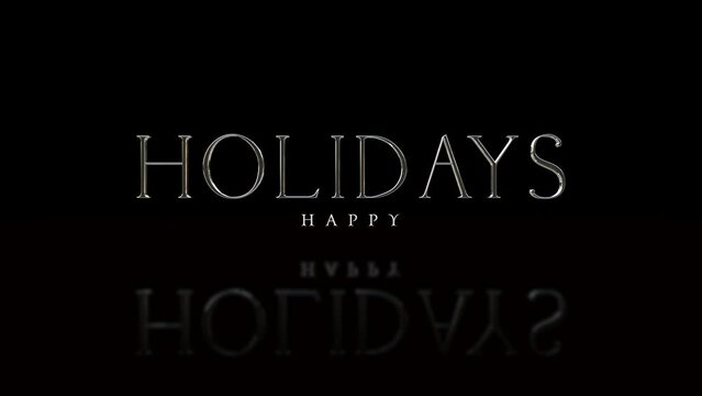 A captivating black background with bold white letters spelling Happy Holidays creates an eye-catching promotional image, likely for a holiday or travel company