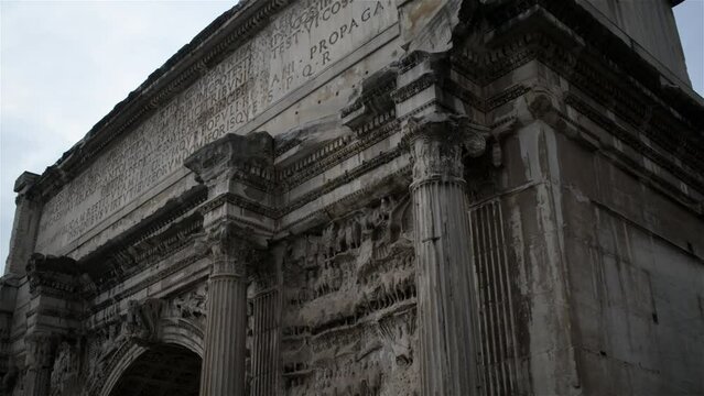 White marble Arch of Septimius Severus, Roma