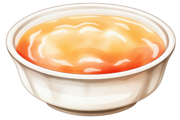 Kani Miso single object watercolor illustration isolated on white background for removing background
