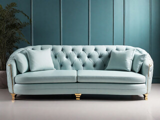 Fototapeta premium blue sofa on a white background