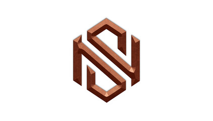 NS SN metal logo on transparent background,