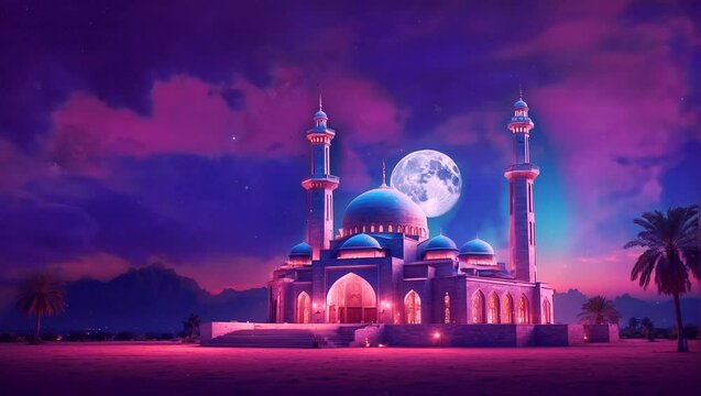 mosque at night illustration of a mosque in the night view of the mosque Ramadan kareem mosque 