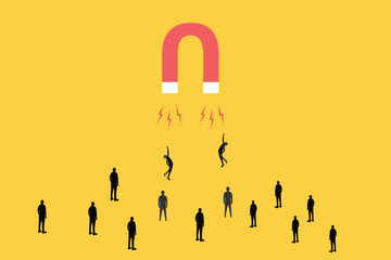 Business hiring and recruitment vector concept. concept of Career opportunity, Human resource, marketing to attract or draw new customers or leadership and charm