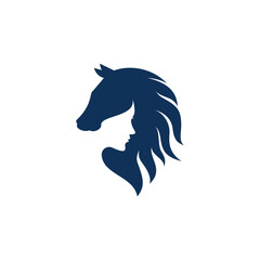 combines the concept of the head of a horse and a woman into a unique, modern and attractive concept