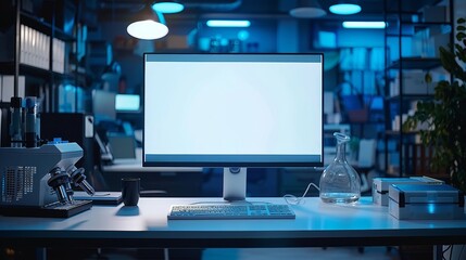 Fototapeta premium A high-tech spacecraft command center with glowing panels and a large blank screen, suggesting advanced technology and exploration.