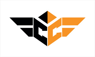 CC initial letter falcon icon gaming logo design vector template. batman logo, sports logo, monogram, polygon, war game, symbol, playing logo, abstract, fighting, typography, icon, minimal, wings logo