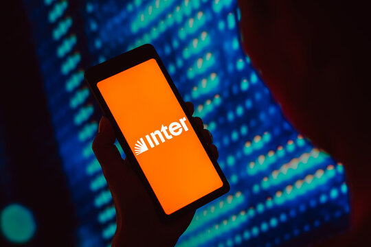 March 6, 2024, Brazil. In this photo illustration, the Banco Inter logo is displayed on a smartphone screen.