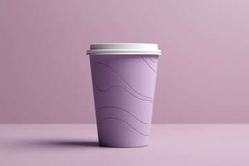 Explore a diverse set of Purple violet mock-up paper cups, tailored for coffee to go or takeout mugs. These versatile vector illustrations are isolated and suitable for various backgrounds. - obrazy, fototapety, plakaty