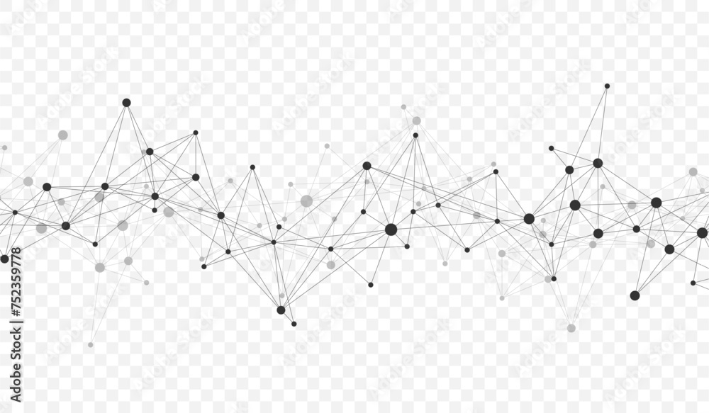 Poster Connecting dots and lines. Abstract geometric plexus style background. Hand drawn vector art