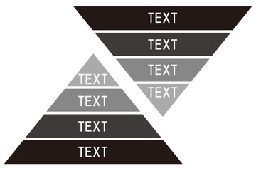 分離型三角ピラミッド。階層を表すイラスト。ビジネスアイコン。