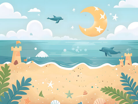 Beach Bliss: Whimsical Illustrations for Joyful Designs