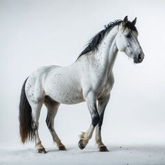 Obraz na płótnie Canvas white horse on a white background 