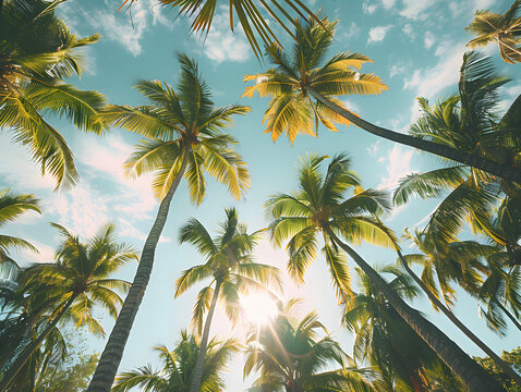 Sun-Kissed Landscapes: Discover captivating palm tree photos to infuse a laid-back vibe into your designs.