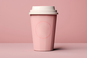 Pink mock-up paper cups, designed for coffee to go or takeout beverages. These vector illustrations are isolated and adaptable, making them suitable for any background.