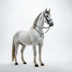 white horse on a white background