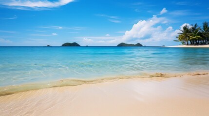 Tropical Paradise: Sandy Beach with Remote Island, Canon RF 50mm f/1.2L USM Capture