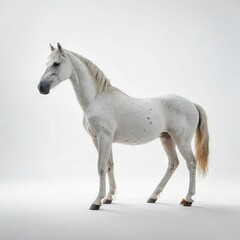 Obraz na płótnie Canvas white horse on a white background