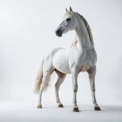 white horse on a white background