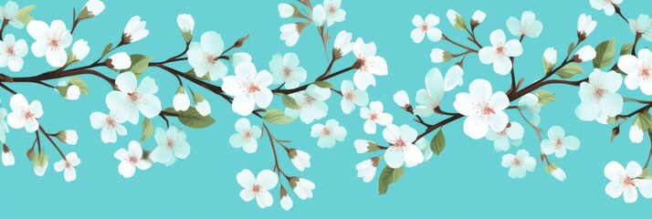 Beautiful floral spring abstract background of nature. Branches of blossoming apricot macro with soft focus on gentle light blue sky background. For easter and spring greeting cards with copy space