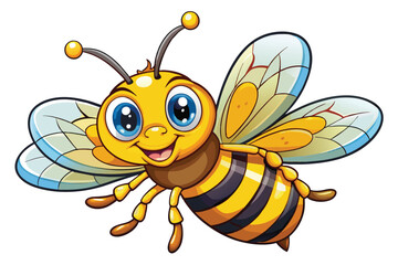 A cute smiling bee vector Illustration
